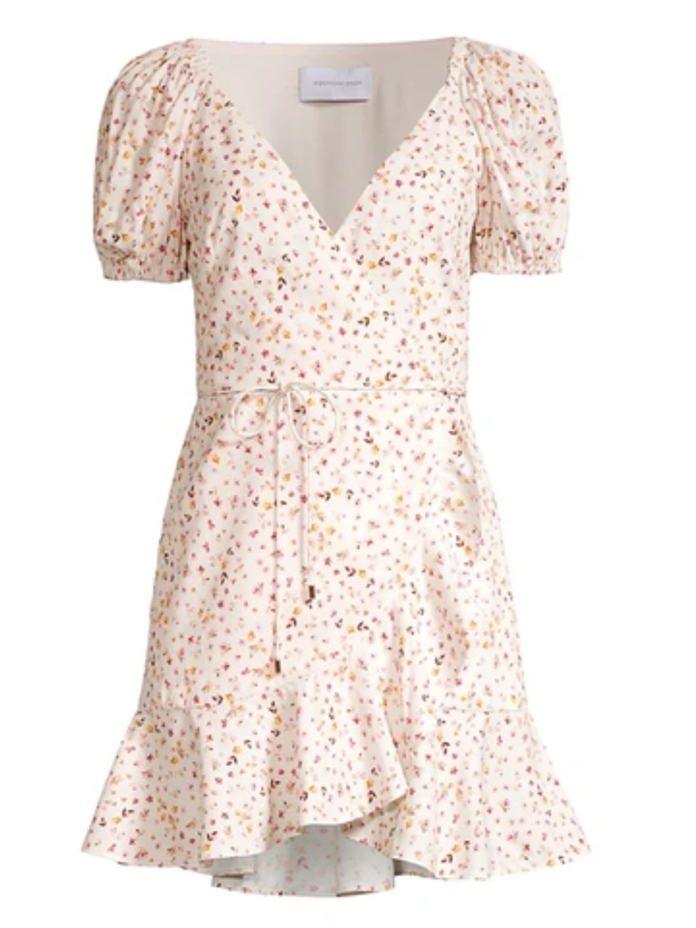 Significant Other Andrea Floral Wrap Mini Dress in Cream Ditsy